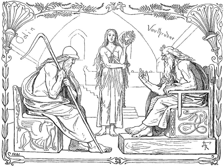 Nornen Reuzen Odin and Vafthrudnir by Frolich